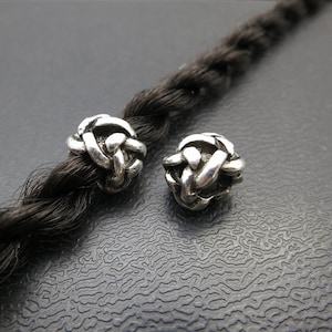 2PCS Antique silver Dreadlock beads dread Hair Braid Jewelry Beard Beads Accessories 4.5mm hole