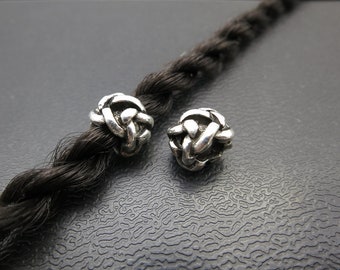 2PCS Antique silver Dreadlock beads dread Hair Braid Jewelry Beard Beads Accessories 4.5mm hole