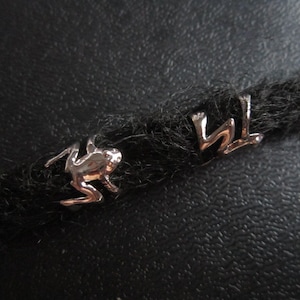 2PCS Frog silver / gold dreadlock clip dread Jewelry hair braid adjustable cuff