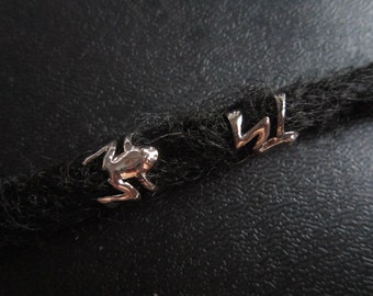 2PCS Frog silver / gold dreadlock clip dread Jewelry hair braid adjustable cuff
