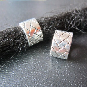 2PCS Silver Dreadlock beads dread Jewelry Making Accessories 9.5mm hole