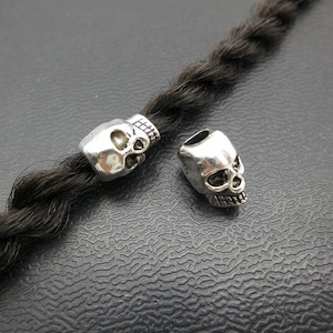 5PCS Skull Tibetan silver Dreadlock beads dread Jewelry Making Accessories 4.2mm hole