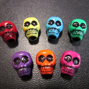 10PCS Colorful Acrylic skull Dreadlock beads dread Hair Braid Jewelry Accessories 4.7mm hole