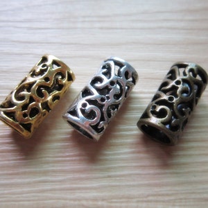 1PCS Antique gold silver Antique Brass Dreadlock beads dread JewelryMaking Accessories 7.2mm hole