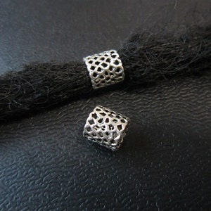 5 PCS Prata Dreadlock contas dread Jóias Fazendo Acessórios 6.5mm buraco