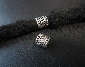 5PCS Silver Dreadlock beads dread Jewelry Making Accessories 6.5mm hole