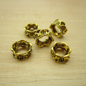 10 PCS Antique gold Dreadlock beads dread JewelryMaking Accessories 5mm hole