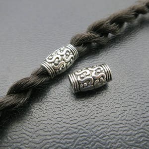 5PCS Antique silver Dreadlock beads dread Jewelry Making Accessories 3.7mm hole