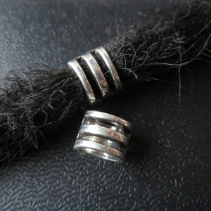 2PCS Silver Dreadlock beads dread Hair Braid Jewelry Accessories 7.8mm hole