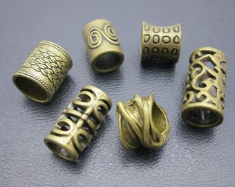 6PCS mix Antique Bronze Dreadlock beads dread Jewelry Making Accessories set