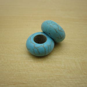 2PCS blue stone beads Dreadlock beads dread JewelryMaking Accessories 5.5mm hole