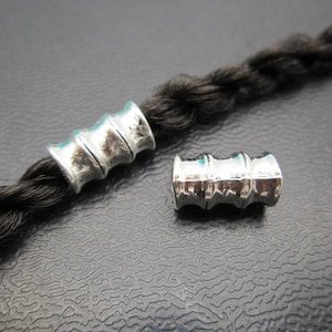 2Pcs Antique silver Dreadlock beads dread Hair Braid Jewelry Beard Beads Accessories 4.7mm hole