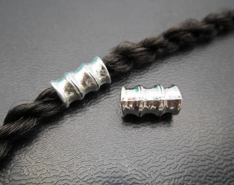 2Pcs Antique silver Dreadlock beads dread Hair Braid Jewelry Beard Beads Accessories 4.7mm hole