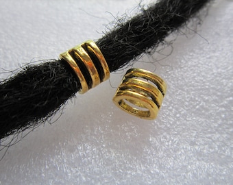 2PCS gold Dreadlock beads dread Hair Braid Jewelry Accessories 7.8mm hole