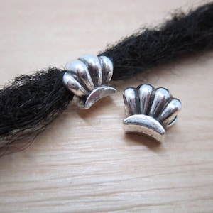 5PCS shell Silver Dreadlock beads dread Hair Braid Jewelry Accessories 5mm hole