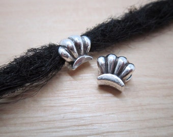 5PCS shell Silver Dreadlock beads dread Hair Braid Jewelry Accessories 5mm hole