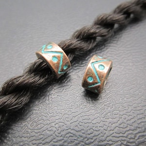 5PCS Antique red Brass Dreadlock beads dread Hair Braid Jewelry Beard Beads Accessories 5.7mm hole