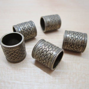 2Pcs Antique Brass Dreadlock beads dread tube Jewelry Making Accessories 10.5mm hole