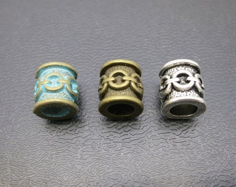 1PC Silver Antique Brass / silver Dreadlock beads dread Hair Braid Jewelry Beard Beads Accessories 5.7mm hole