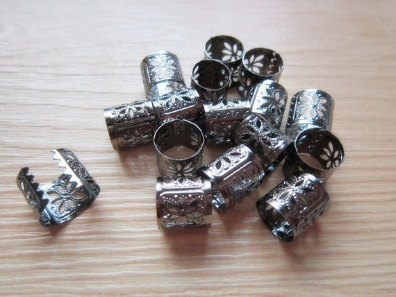 20 100pcs Gun Black Dreadlock Beads Dread Tube Hair Braid