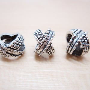 5PCS Silver Dreadlock beads dread Jewelry Making Accessories 6mm hole