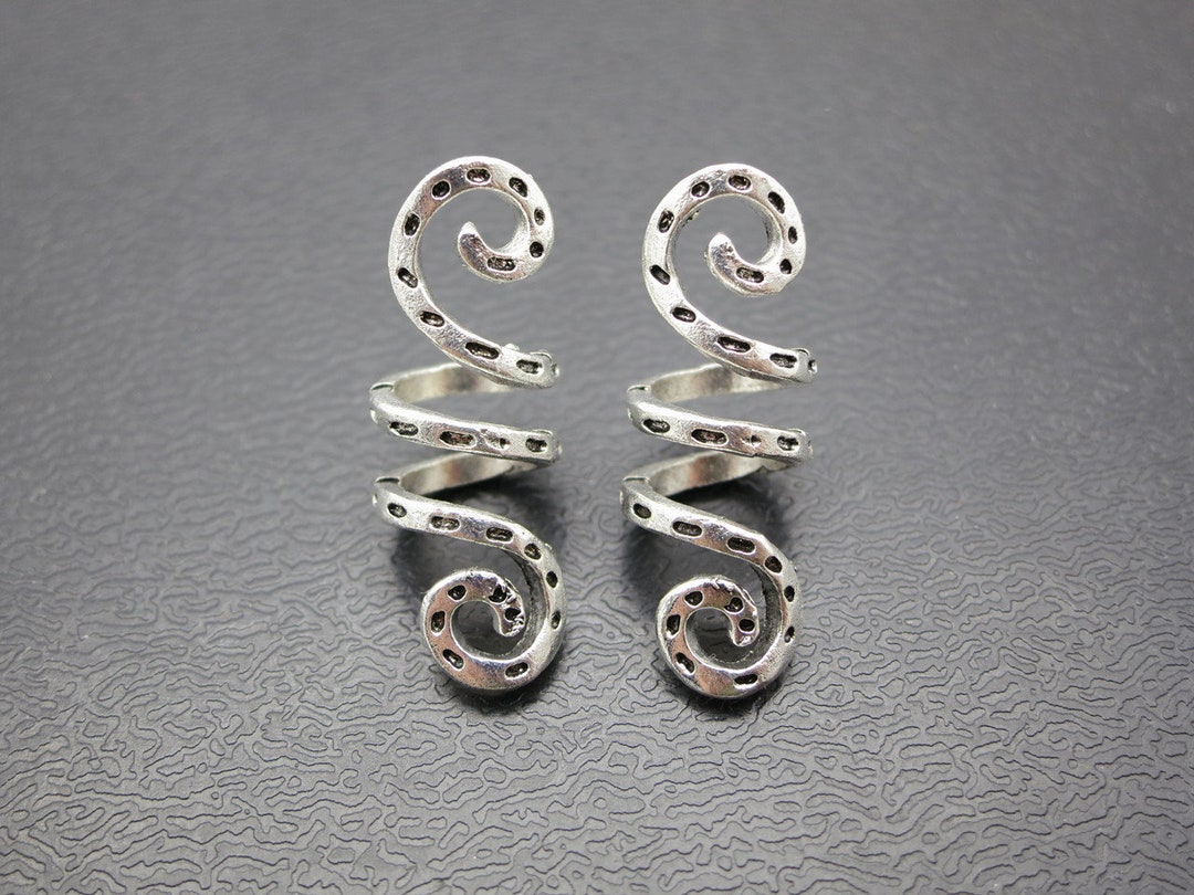 Silver hare rabbit dreadlock bead dread bead Rabbit Dreadlock Jewelry Set: 5mm Stainless Steel Loc Cuffs  main image 2