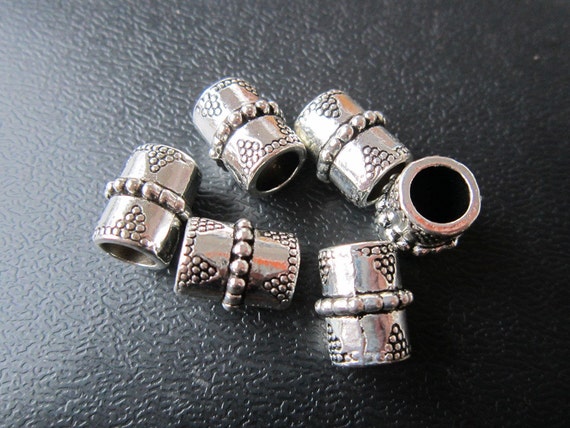 40 Micro Gold Dreadlock Beads - Dread Cuffs Hair Beads 4mm Hole (3/16 Inch)  & FREE Stainless Steel Dread Ring 4mm