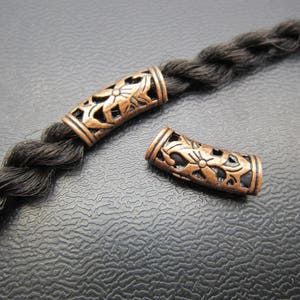 5Pcs Antique Red Brass Dreadlock beads dread Hair Braid Jewelry Beard Beads Accessories 4.7mm hole