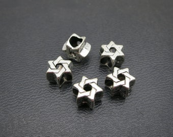5PCs Antique silver Dreadlock beads dread Hair Braid Jewelry Beard Beads Accessories 4.5mm hole