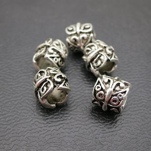 5Pcs Butterfly Antique silver Dreadlock beads dread Hair Braid Jewelry Beard Beads Accessories 4.8mm hole