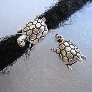 5Pcs tortoise Silver Dreadlock beads dread Jewelry Making Accessories 4.8mm hole