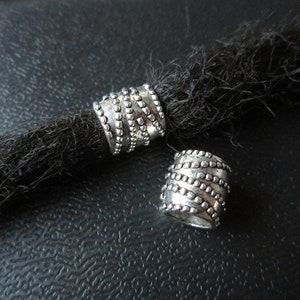 5 PCS Prata Dreadlock contas dread Jóias Fazendo Acessórios 6.5mm buraco
