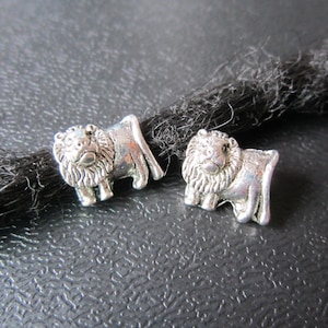 5PCS lion Silver Dreadlock beads dread Jewelry Making Accessories 4.5mm hole