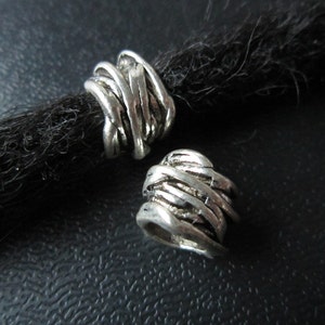 1PCS Silver Dreadlock beads dread Jewelry Making Accessories 8mm hole