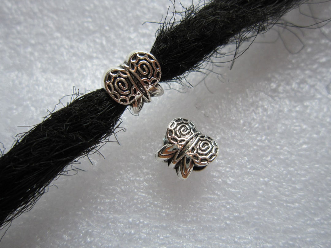 5PCS Silver Butterfly Dreadlock Beads Dread Jewelry Making Accessories ...