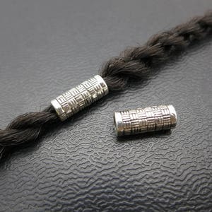 2PCS Tibetan silver Dreadlock beads dread Jewelry Making Accessories 3.7mm hole