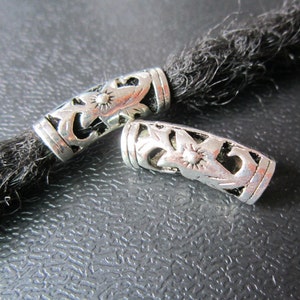 5PCS Silver Dreadlock beads dread Jewelry Making Accessories 5mm hole
