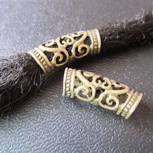 2PCS Antique Brass Dreadlock beads dread dread Making Jewelry Accessories 7mm hole