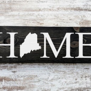 Maine Home Sign. Maine Home Decor. Maine Home Poster. Reclaimed wood. Maine Wall Art. Maine Home Blocks. ME