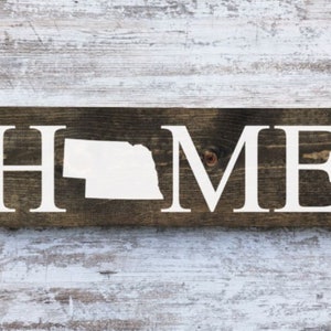 Nebraska Home Sign. Nebraska Home Decor. Nebraska Home Poster. Reclaimed wood. Nebraska Wall Art. Nebraska Home Blocks. NB