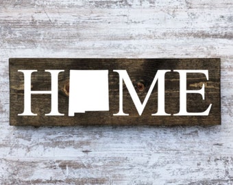 New Mexico Home Sign. New Mexico Home Decor. New Mexico Home Poster. Reclaimed wood. New Mexico Wall Art. New Mexico Blocks.