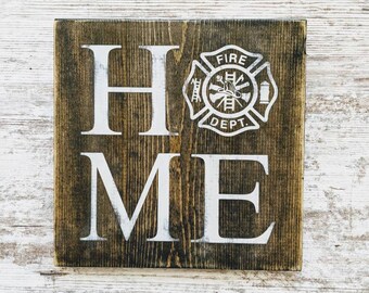 Firefighter Home Sign. Firefighter Home Decor. Firefighter Gift. Thin Red Line.
