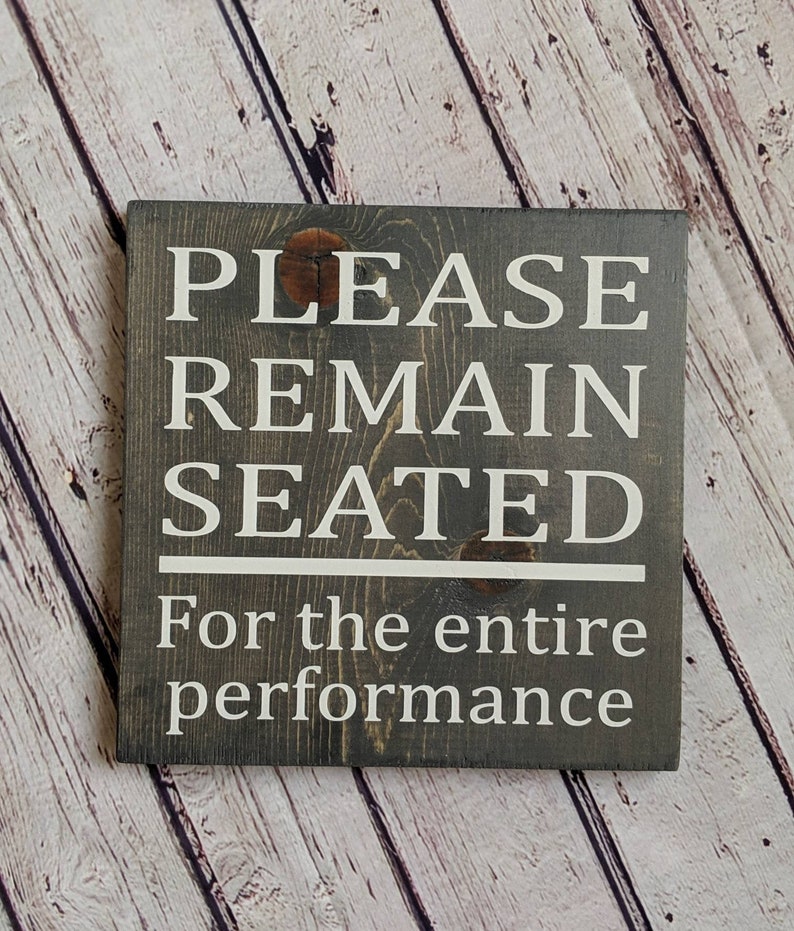 Please Remain Seated Bathroom Sign. Farmhouse Bathroom Sign. Etsy
