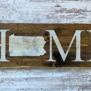Pennsylvania Home Sign. Pennsylvania Home Poster. Reclaimed wood.  Home Blocks