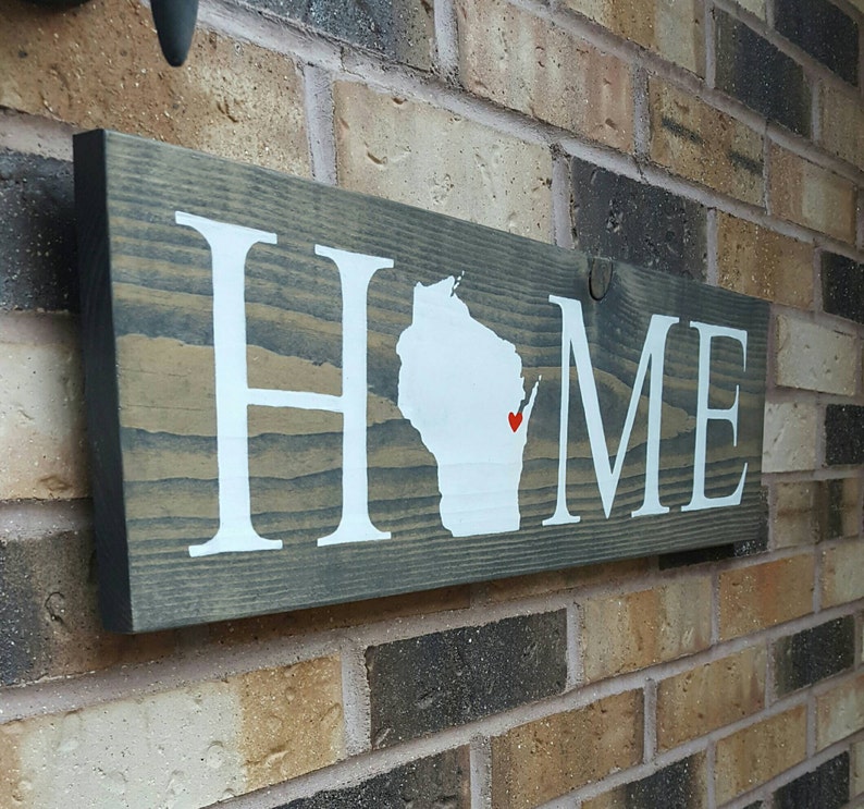 Wisconsin Home Sign. Wisconsin Home Decor. Wisconsin Art. Rustic Home Decor. WI Wall Art. Wisconsin Home Poster. Wisconsin Home Wall Decor image 6