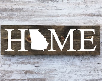 Georgia Home Sign. Georgia Home Decor. Georgia Home Poster. Reclaimed wood. Georgia Wall Art. Georgia Home Blocks