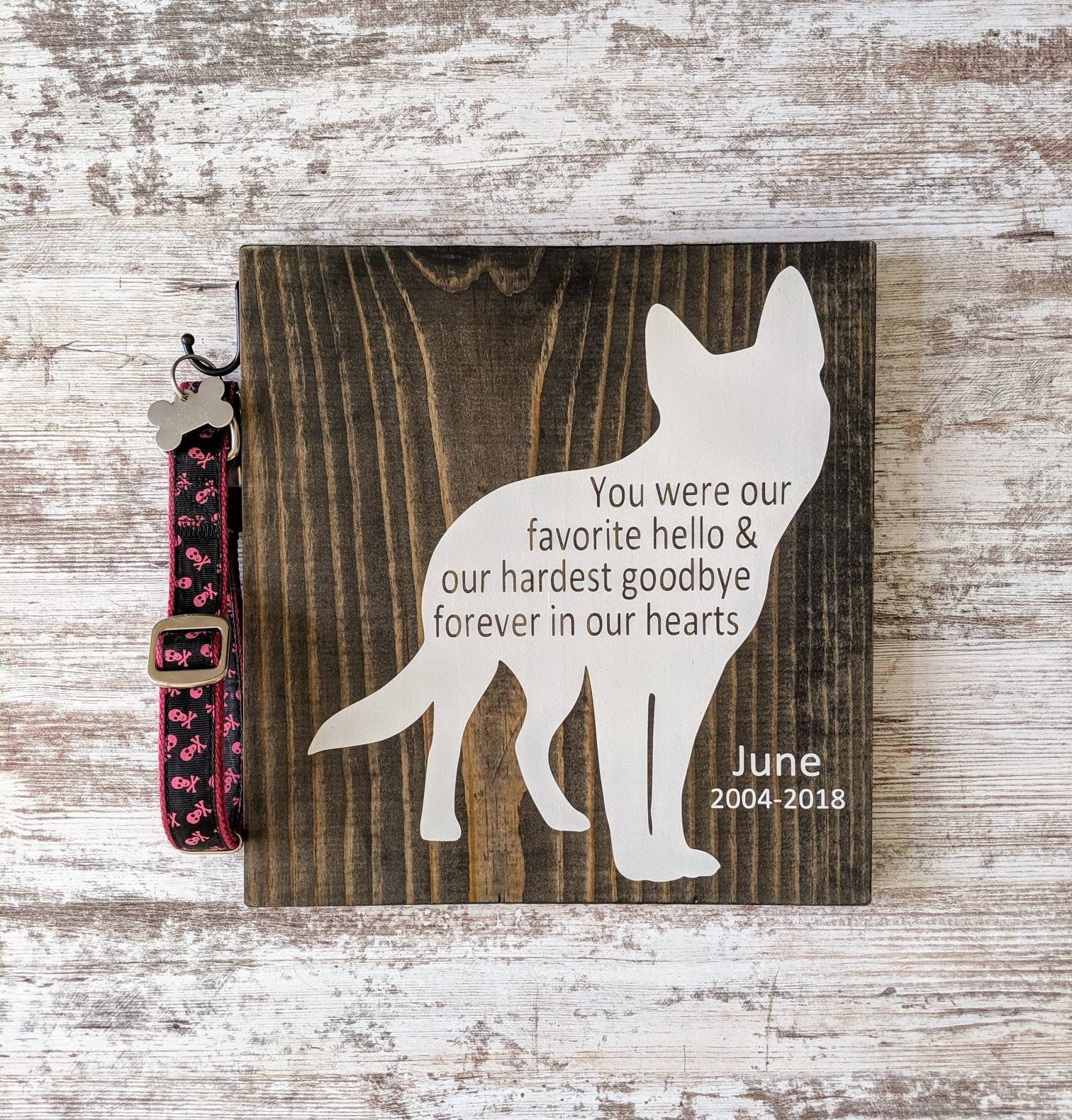 dog memorial frame collar