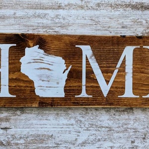 Wisconsin Home Sign. Wisconsin Home Decor. Wisconsin Art. Rustic Home Decor. WI Wall Art. Wisconsin Home Poster. Wisconsin Home Wall Decor image 3