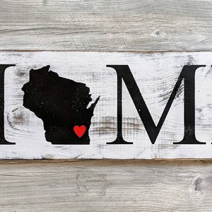 Wisconsin Home Sign. Wisconsin Home Decor. Wisconsin Art. Rustic Home Decor. WI Wall Art. Wisconsin Home Poster. Wisconsin Home Wall Decor image 5