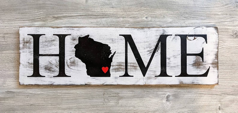 Wisconsin Home Sign. Wisconsin Home Decor. Wisconsin Art. Rustic Home Decor. WI Wall Art. Wisconsin Home Poster. Wisconsin Home Wall Decor image 5